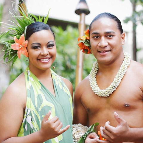 A man and a woman posing for a picture